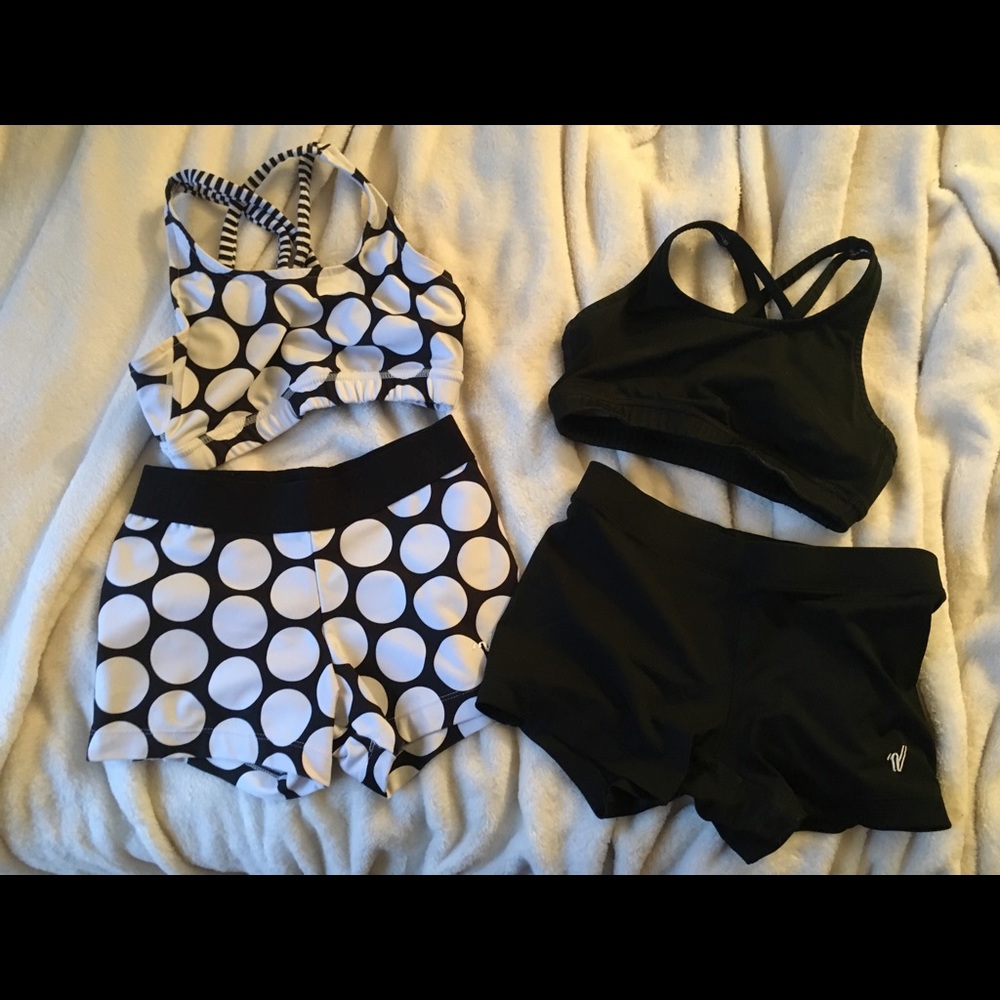 Varsity Sports Bras and Matching Spandex Bundle
